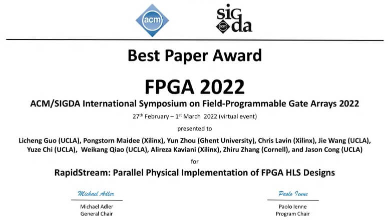 Best Paper Award at the 2022 ACM/SIGDA International Symposium