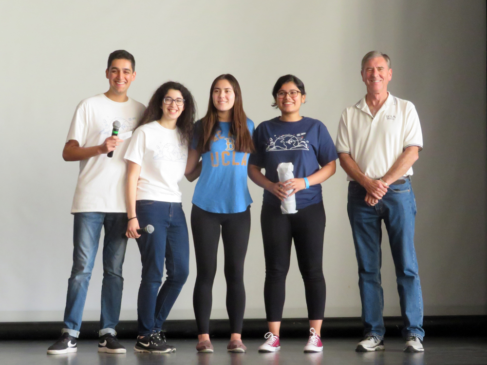 First place team – sustainability competition posing on stage